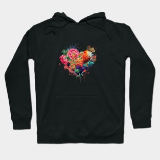 Hot Floral Heart Hoodie